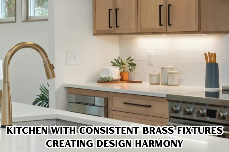 kitchen with consistent brass fixtures creating design harmony